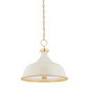 Aged Brass and Off-White Painted No. 1 Pendant 18" x 16" by Hudson Valley