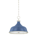 Polished Nickel and Soft French Blue Painted No.1 Pendant 18.25" x 16" by Hudson Valley