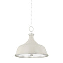 Polished Nickel and Off-White Painted No.1 Pendant 18.25" x 16" by Hudson Valley