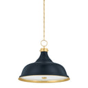 Aged Brass and Darkest Blue Painted No. 1 Pendant 23.5" x 18.75" by Hudson Valley