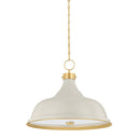 Aged Brass and Off-White Painted No. 1 Pendant 23.5" x 18.75" by Hudson Valley