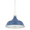 Polished Nickel and Soft French Blue Painted No. 1 Pendant 23.5" x 18.75" by Hudson Valley