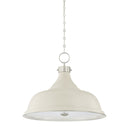 Polished Nickel and Off-White Painted No. 1 Pendant 23.5" x 18.75" by Hudson Valley