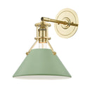 Aged Brass and Leaf Green Painted No.2 Wall Sconce 9.5" x 11.75" by Hudson Valley