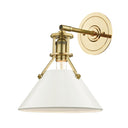 Aged Brass and Off-White Painted No.2 Wall Sconce 9.5" x 11.75" by Hudson Valley