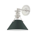 Polished Nickel and Soft Studio Green Painted No. 2 Wall Sconce 9.5" x 12" by Hudson Valley
