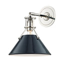 Polished Nickel and Darkest Blue Painted No.2 Wall Sconce 9.5" x 11.75" by Hudson Valley