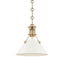 Aged Brass and Off-White Painted No.2 Pendant 9.5" x 9.25" by Hudson Valley