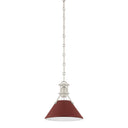 Polished Nickel and Soft Crimson Painted No.2 Pendant 9.5" x 9.25" by Hudson Valley