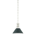 Polished Nickel and Soft Studio Green Painted No.2 Pendant 9.5" x 9.25" by Hudson Valley