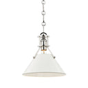 Polished Nickel and Off-White Painted No.2 Pendant 9.5" x 9.25" by Hudson Valley