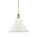 Aged Brass and Off-White Painted No.2 Pendant 16" x 14.5" by Hudson Valley
