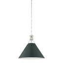 Polished Nickel and Soft Studio Green Painted No. 2 Pendant 16" x 14.75" by Hudson Valley