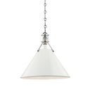 Polished Nickel and Off-White Painted No.2 Pendant 16" x 14.5" by Hudson Valley
