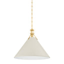 Aged Brass and Off-White Painted No. 2 Pendant 21" x 17.5" by Hudson Valley