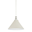 Polished Nickel and Off-White Painted No. 2 Pendant 21" x 17.5" by Hudson Valley