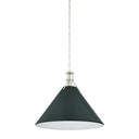 Polished Nickel and Soft Studio Green Painted No. 2 Pendant 21" x 17.5" by Hudson Valley
