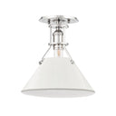 Polished Nickel Painted No.2 Semi Flush 9.5" by Hudson Valley