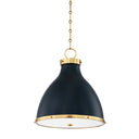Aged Brass and Darkest Blue Painted No. 3 Pendant 16.5" x 18.5" by Hudson Valley