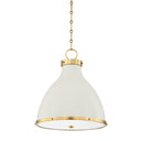 Aged Brass and Off-White Painted No. 3 Pendant 16.5" x 18.5" by Hudson Valley
