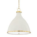 Aged Brass and Off-White Painted No. 3 Pendant 22.5" x 25" by Hudson Valley