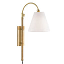 Aged Brass Curves No.1 Plug-In Sconce 8" by Hudson Valley