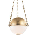 Aged Brass Sphere No.2 Pendant 16.5" by Hudson Valley