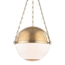 Aged Brass Sphere No.2 Pendant 20.5" by Hudson Valley