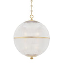 Aged Brass Sphere No. 3 Pendant 18.25" by Hudson Valley