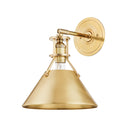 Aged Brass Metal No. 2 Wall Sconce 9.5" by Hudson Valley