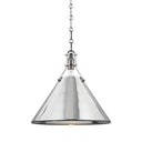 Polished Nickel Metal No. 2 Pendant 16" by Hudson Valley