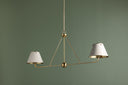 Aged Brass and Off-White Burghley Linear 10" x 21" by Hudson Valley, view 3