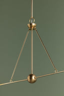 Aged Brass and Off-White Burghley Linear 10" x 21" by Hudson Valley, view 5