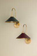 Aged Brass and Soft Crimson Clivedon Wall Sconce 12" x 16" by Hudson Valley, view 3