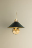 Aged Brass and Soft Studio Green Clivedon Wall Sconce 12" x 16" by Hudson Valley, view 3