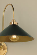 Aged Brass and Soft Studio Green Clivedon Wall Sconce 12" x 16" by Hudson Valley, view 5