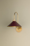 Aged Brass and Soft Crimson Clivedon Wall Sconce 12" x 16" by Hudson Valley, view 2