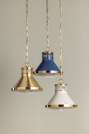 Aged Brass and Soft French Blue Highclere Pendant 12.75" x 12" by Hudson Valley, view 7