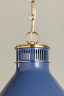 Aged Brass and Soft French Blue Highclere Pendant 12.75" x 12" by Hudson Valley, view 3