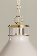 Aged Brass and Off-White Highclere Pendant 12.75" x 12" by Hudson Valley, view 4