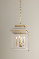Aged Brass and Off-White Houghton Lantern 12.75" x 22.25" by Hudson Valley, view 2