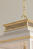 Aged Brass and Off-White Houghton Lantern 12.75" x 22.25" by Hudson Valley, view 3