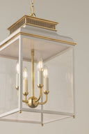 Aged Brass and Off-White Houghton Lantern 12.75" x 22.25" by Hudson Valley, view 4