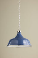 Polished Nickel and Soft French Blue Painted No. 1 Pendant 23.5" x 18.75" by Hudson Valley, view 3