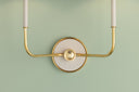 Aged Brass and Off-White Wedgewood Wall Sconce 19" x 16" by Hudson Valley, view 5