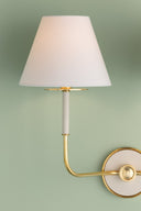 Aged Brass and Off-White Wedgewood Wall Sconce 19" x 16" by Hudson Valley, view 2