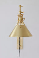 Aged Brass Metal No. 2 Plug-In Sconce 9.5" by Hudson Valley, view 3