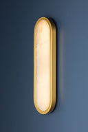 Aged Brass Manhasset Wall Sconce 5.75" x 18.5" by Hudson Valley, view 2