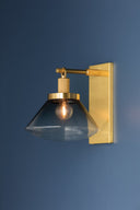 Aged Brass Mendon Wall Sconce 8.5" by Hudson Valley, view 6