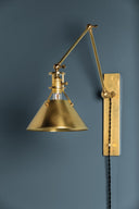 Aged Brass Metal No. 2 Plug-In Sconce 9.5" by Hudson Valley, view 2